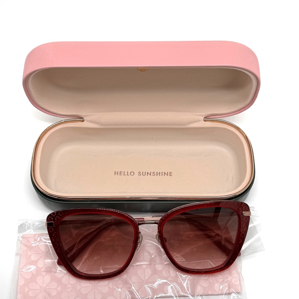 Kate Spade New York Thelma Cat Eye Sunglasses 53MM Red Gold Hello Sunshine 2 - Picture 9 of 10